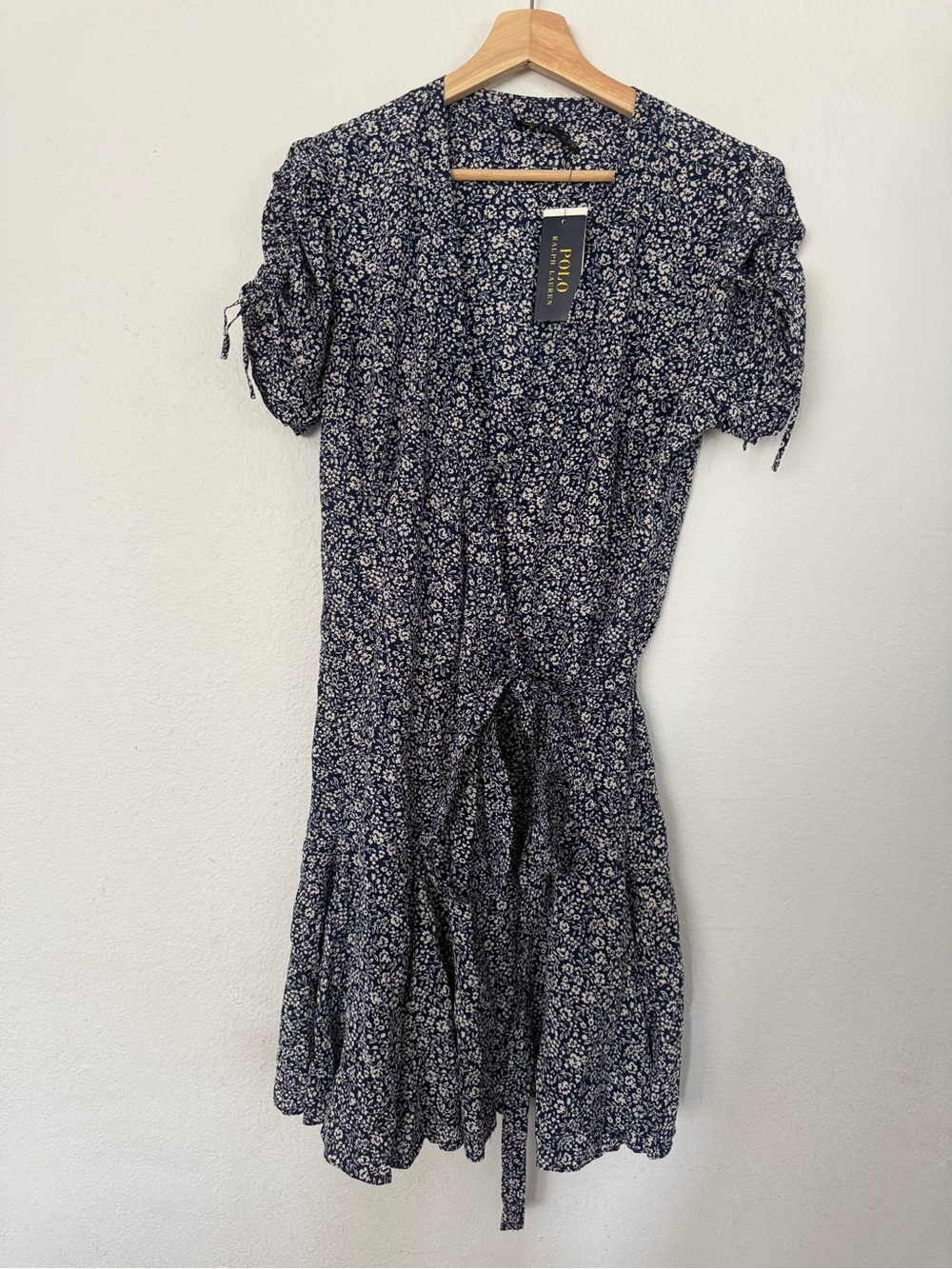 Polo by Ralph Lauren Navy Floral Tie-Waist Dress NWT